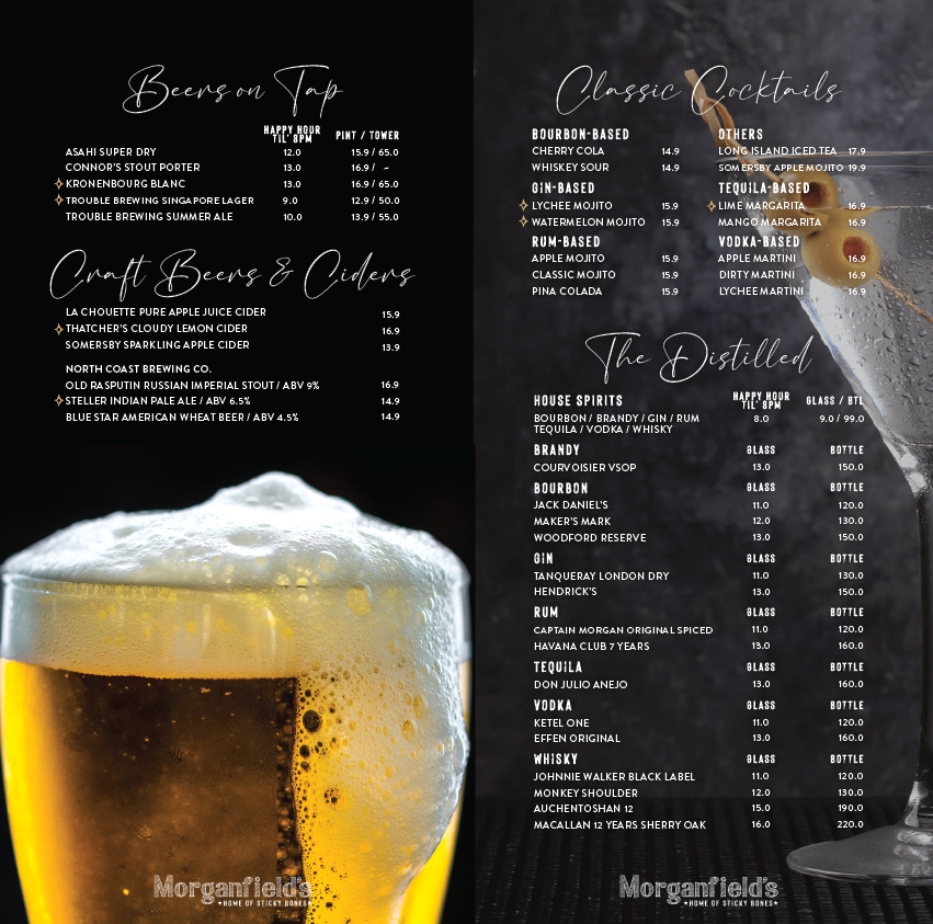 Drinks Menu - Morganfield's Singapore